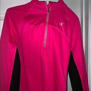 pink and black champion jacket
